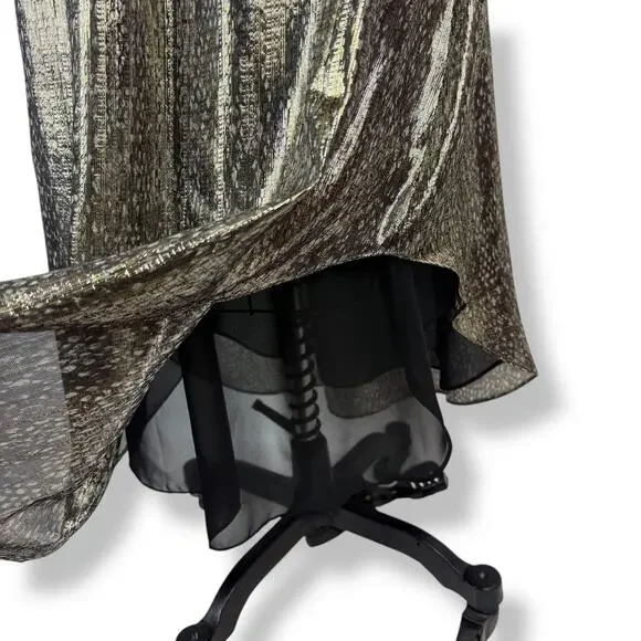 New w/Tags RAMY BROOK NEW YORK silk metallic snakeskin print evening dress gown - Picture 13 of 17